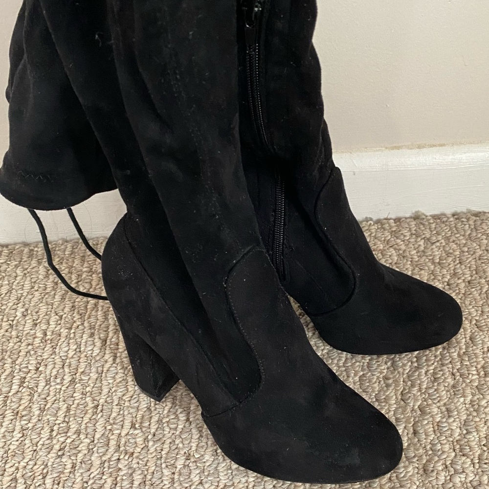 over the knee black boots